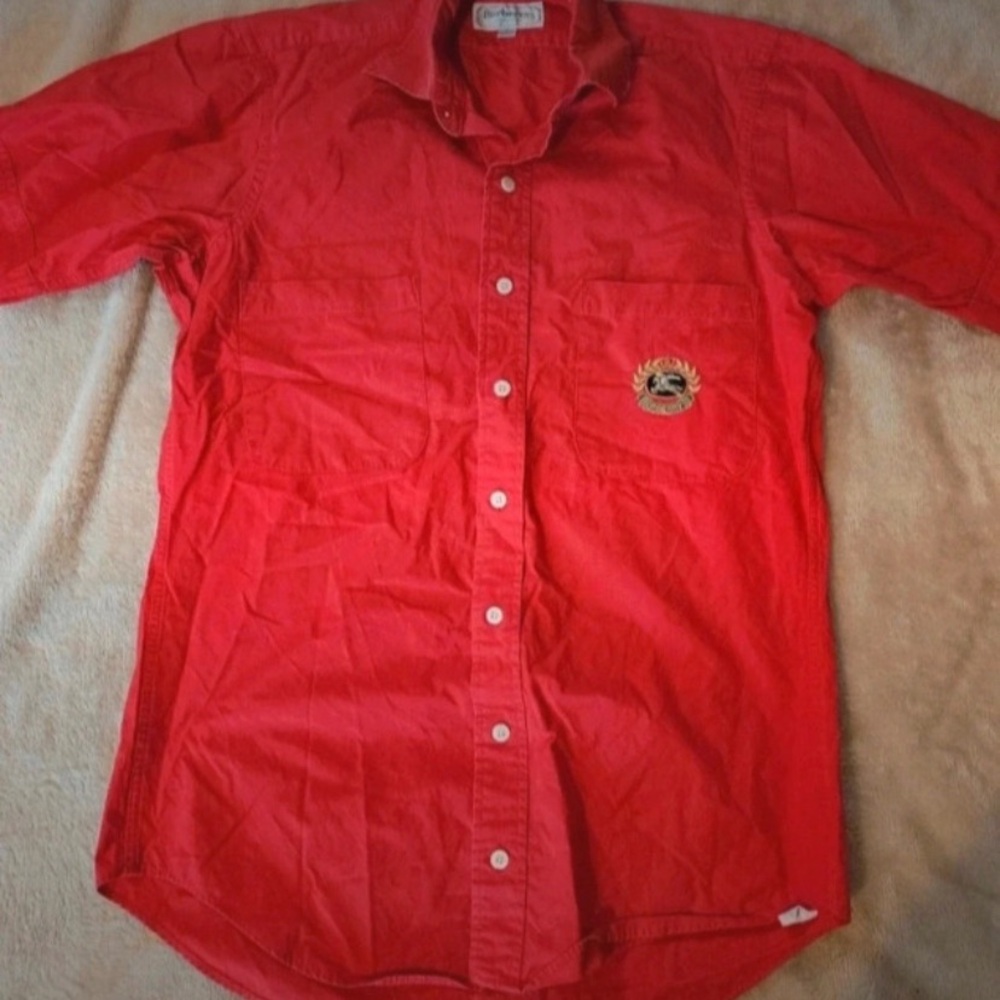 Burberry Men's Vibrant Red Casual Shirt